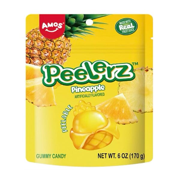 Amos Peelerz Gummy Pineapple 6oz X 12 Units