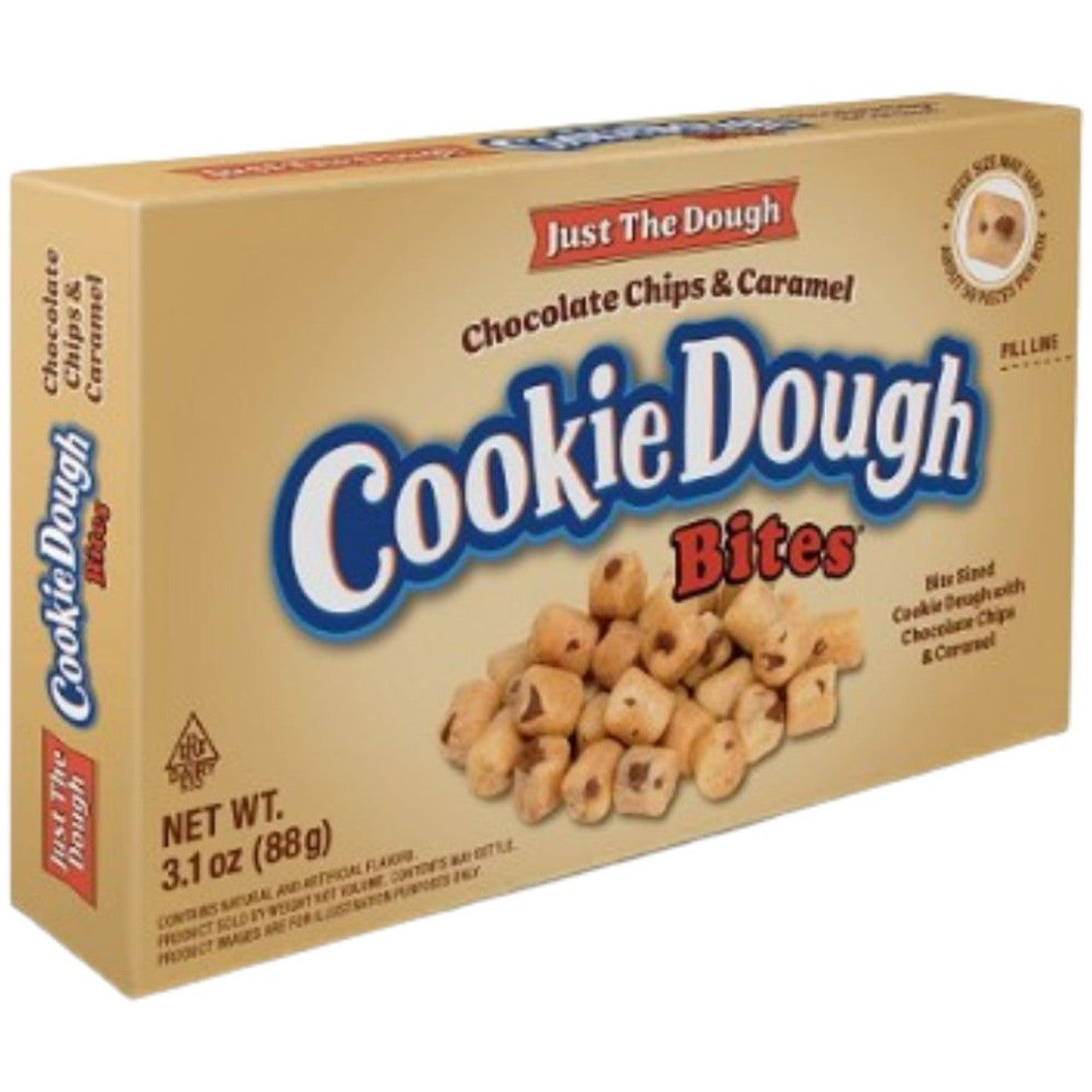 Theater Box Cookie Dough Bites Choco Chip & Caramel 3.1oz X 12 Units
