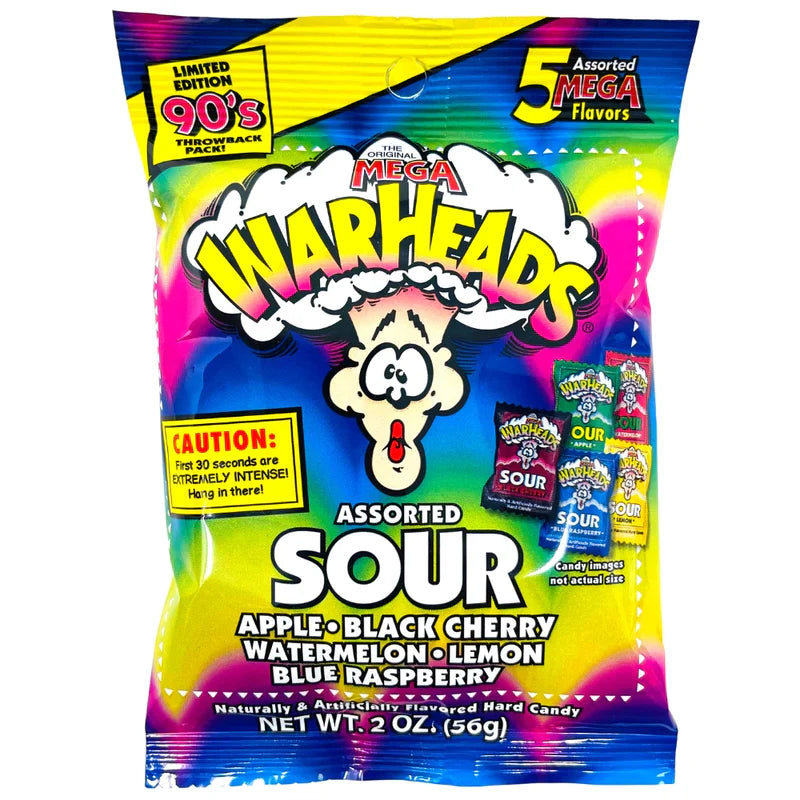 Warheads Extreme Sour Peg Bag 2oz X 12 Units