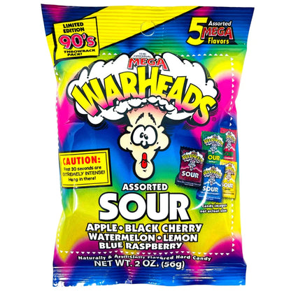 Warheads Extreme Sour Peg Bag 2oz X 12 Units