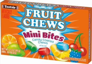 Tootsie Fruit Chews Mini Bites Theatre Box 3.5oz X 12 Units