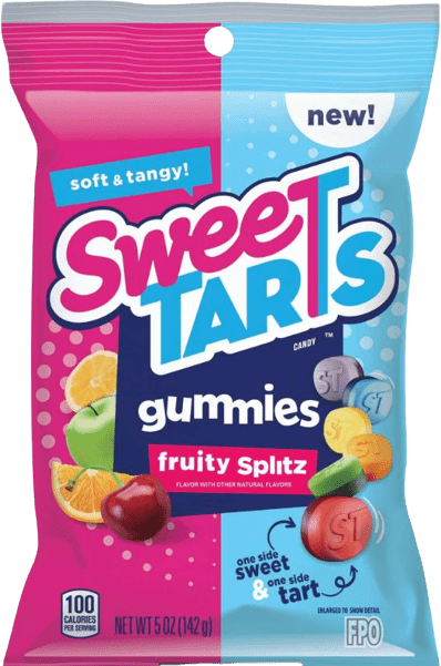 Sweetarts Gummies Fruity Splitz Peg Bag 5oz X 12 Units