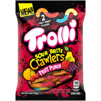 Trolli Peg Bag - Sour Brite Crawlers Fruit Punch 5oz X 12 Units