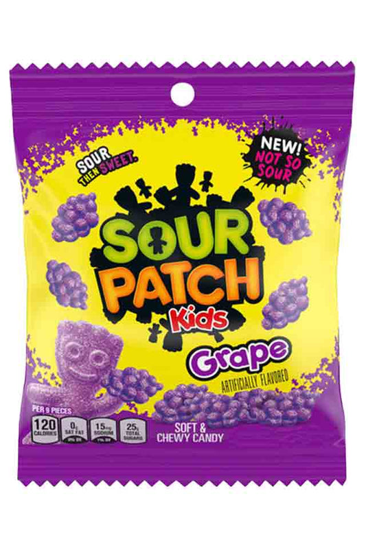 Sour Patch Kids Grape Peg Bag 3.58oz X 12 Units