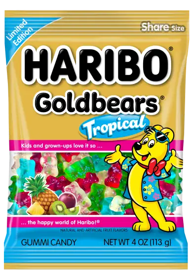 Haribo Gold Bears Tropical 4oz X 12 Units