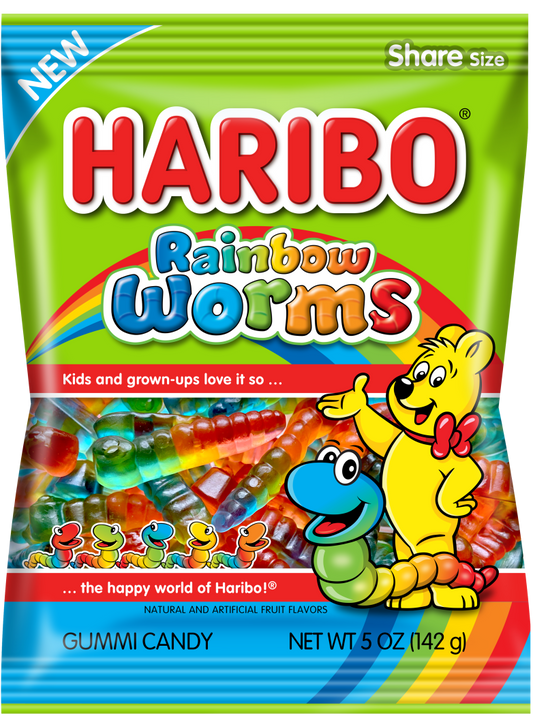 Haribo Rainbow Worms 5oz X 12 Units