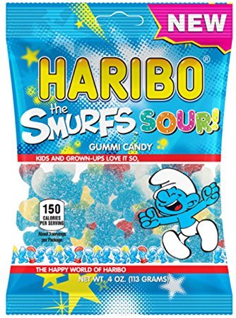 Haribo Sour Smurfs 4oz X 12 Units - CandyStation