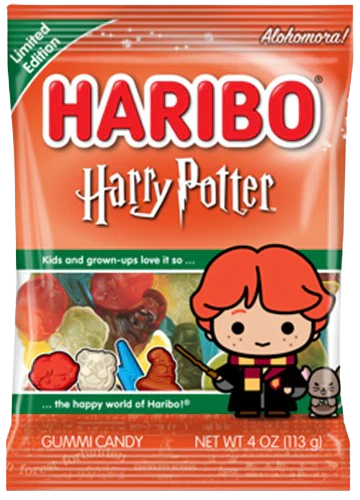 Haribo Harry Potter Ron Limited Edition - Peg Bag 4oz X 12 Units