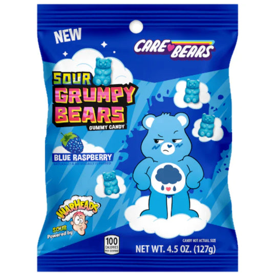 Warheads Sour Grumpy Bears Peg Bag 4.5oz X 12 Units