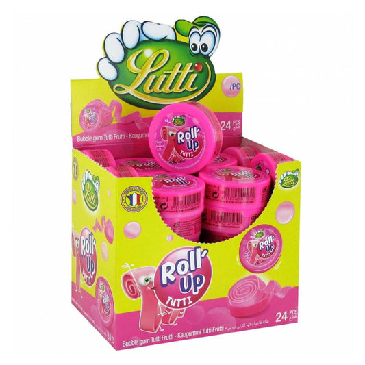 UK Lutti Roll Up Tutti Frutti Gum 29g X 24 Units // Exp 19 Sept 2025