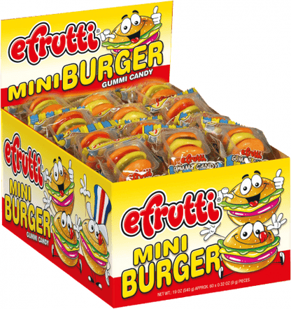 E - Frutti Gummi Mini Burgers (Wrapped) 60 Units - CandyStation