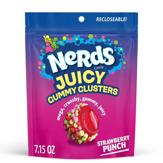 Nerds Juiced Gummy Clusters Strawberry Punch 7.15oz X 6 Units
