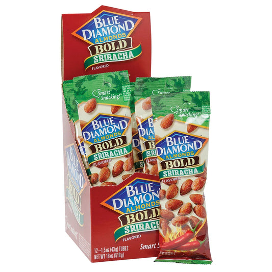 Blue Diamond Almonds Tubes Sriracha - 1.5oz (43g) X 12 Units