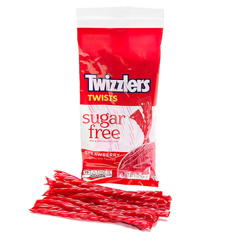 SUGAR FREE TWIZZLERS STRAWBERRY  UNPACKED