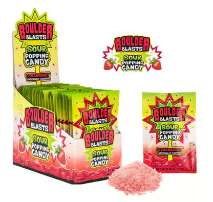 Koko's Boulder Blast Poppin Candy Sour Strawberry 10gm X 24 Units