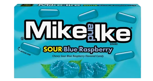 Theater Box Mike & Ike Sour Blue Raspberry 4.25oz X 12 Units