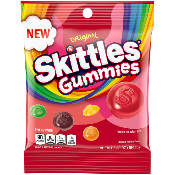 Skittles Gummies Original Peg Bag 5.80oz (164g) X 12 Units