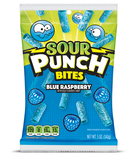 Sour Punch Blue Raspberry Bites 5oz X 12 Units