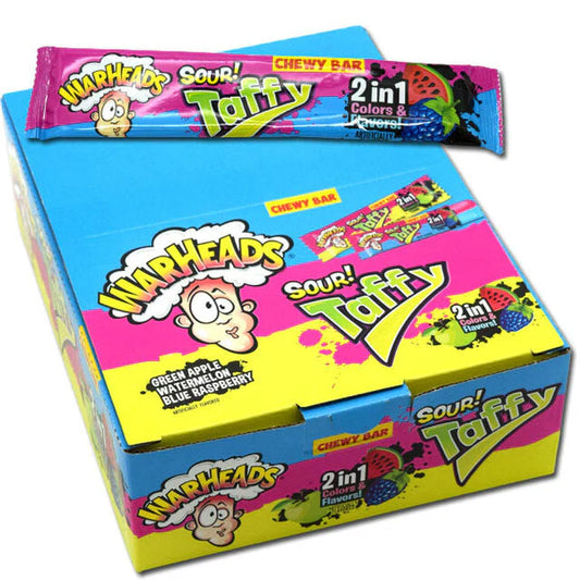Warheads Taffy Bar 2-In-1 1.49oz X 24 Units