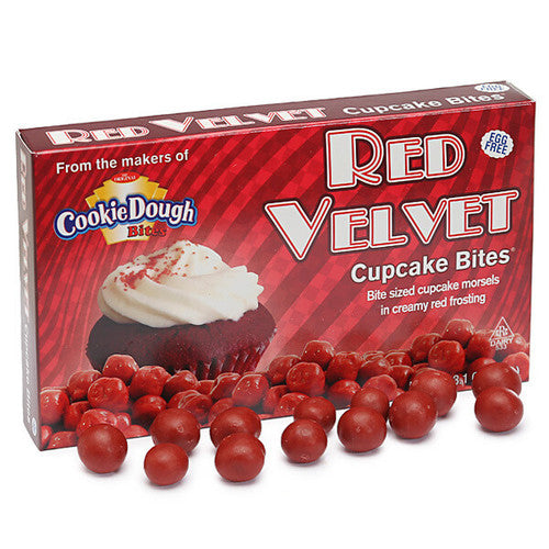 THEATER BOX COOKIE DOUGH RED VELVET CUPCAKE BITES UNPACKED