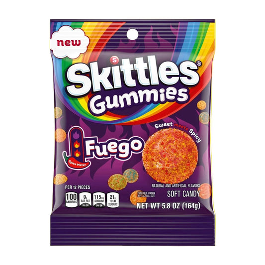 Skittles Gummies Fuego Peg Bag 5.80oz X 12 Units - CandyStation
