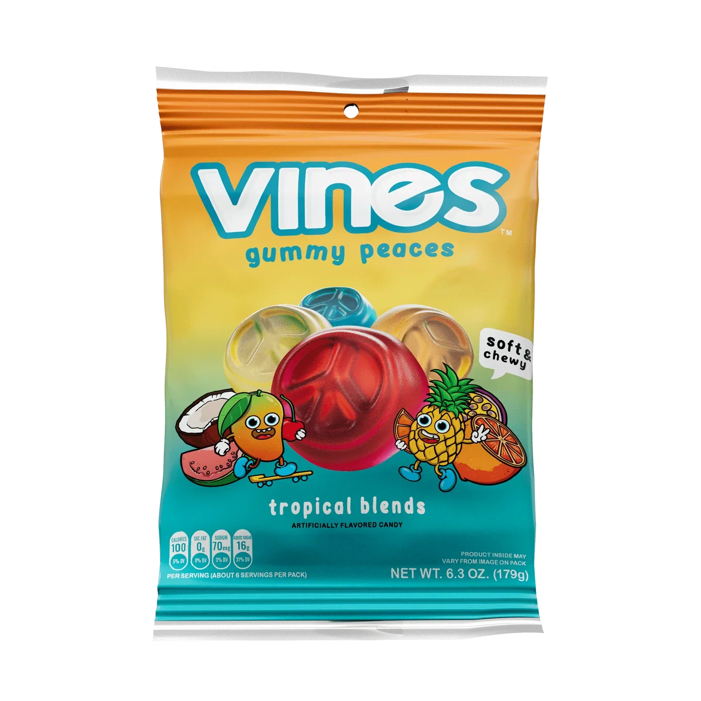 Vines Gummies Tropical Blends Peg Bag 179g X 12 Units