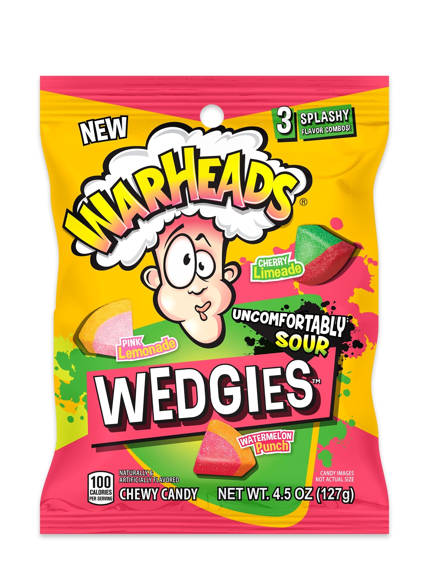 Warheads Wedgies Peg Bag 4.5oz X 12 Units