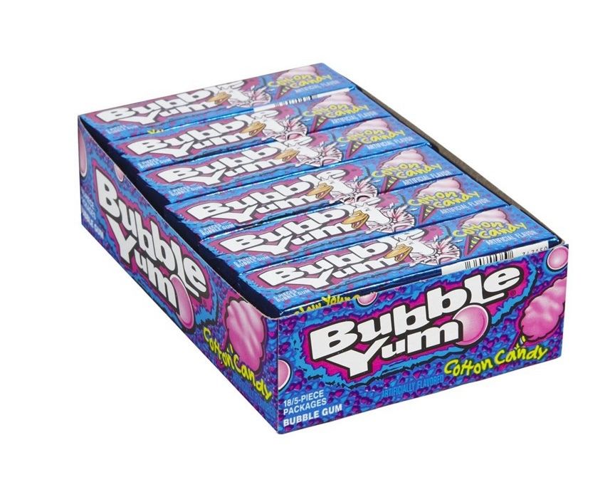 Bubble Yum Cotton Candy 1.4oz X 18 Units
