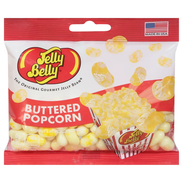 Jelly Belly Buttered Popcorn Peg Bag 100g X 12 Units