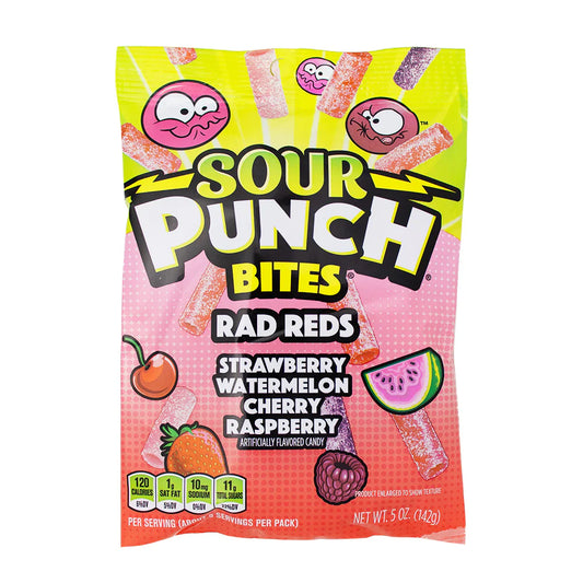 Sour Punch Rad Reds Bites Peg Bag 5oz X 12 Units