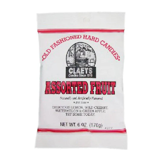 Claeys Old Fashioned Hard Candies - Assorted Fruits 6oz X 24 Units