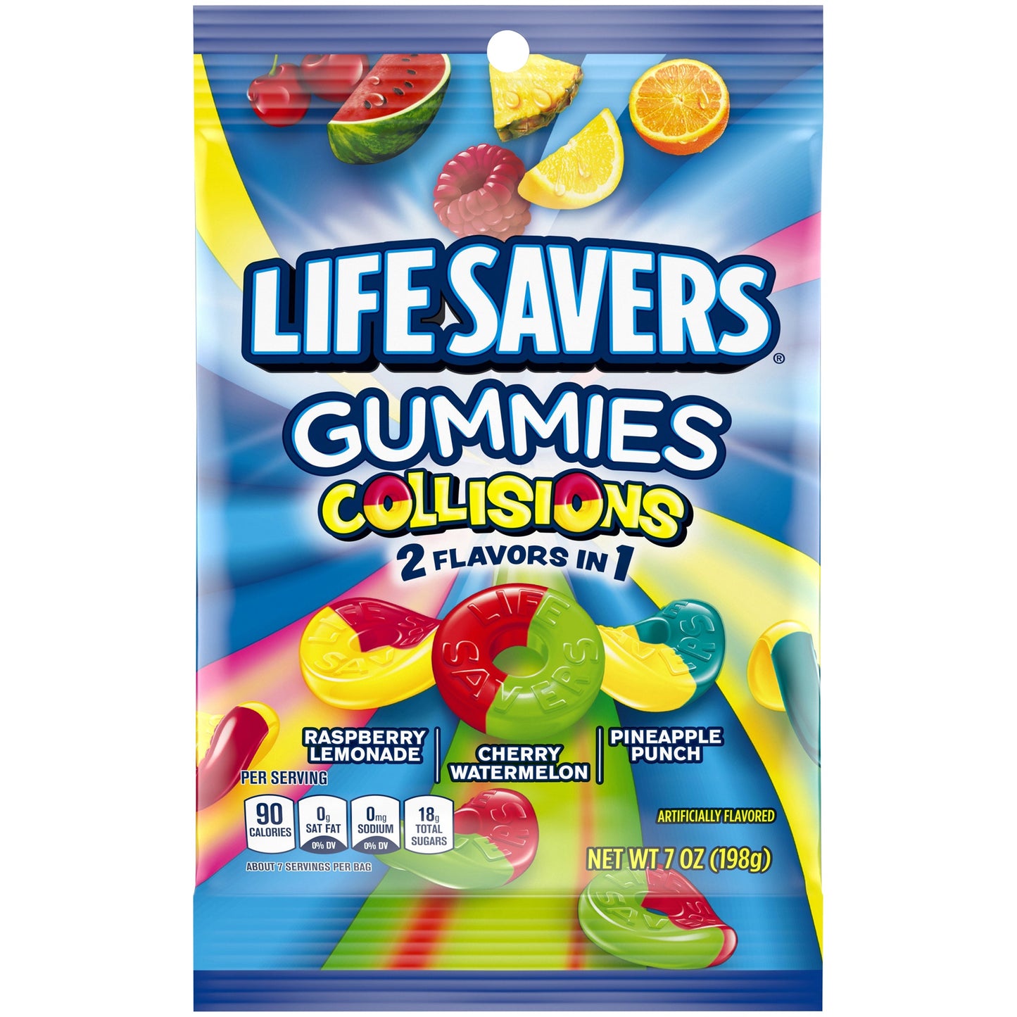 Lifesavers Gummies Collisions Peg Bag 7oz X 12 Units