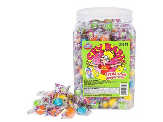 CRY BABY EXTRA SOUR BUBBLE GUM JAR