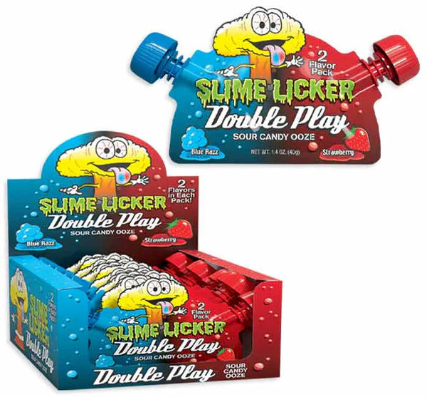 Toxic Waste Slime Licker Double Play Blue Razz & Strawberry Ooze 1.4oz X 12 Units