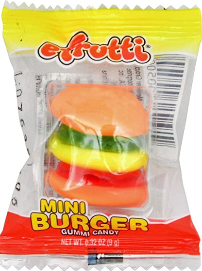 E - Frutti Gummi Mini Burgers (Wrapped) 60 Units - CandyStation