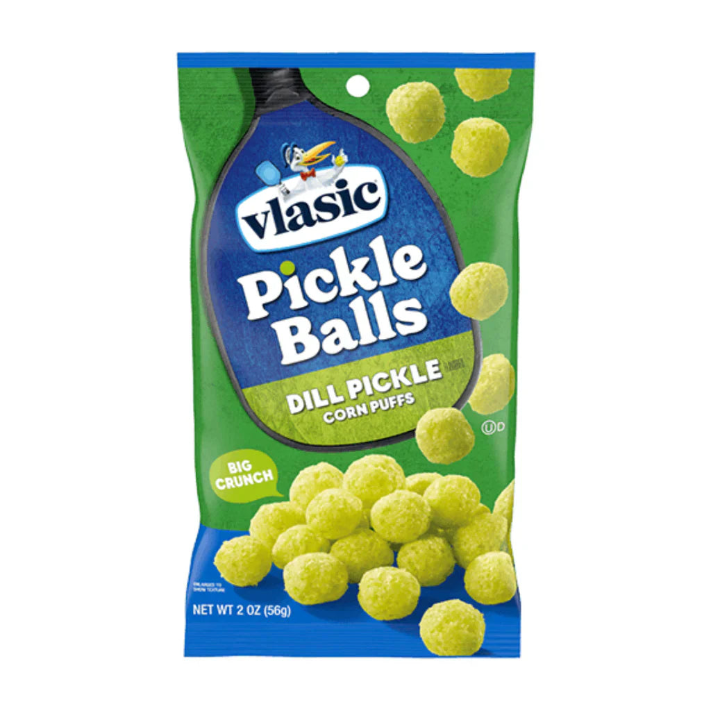 Vlasic Pickle Balls Dill Pickle Flavored Corn Puffs 2oz X 12 Units