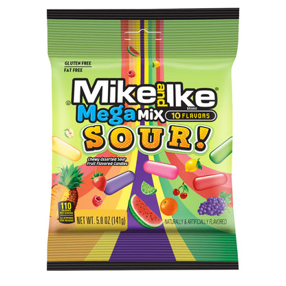 Mike & Ike Mega Mix Sour Peg Bag 5oz X 12 Units