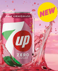 UK 7Up Zero Sugar Pink Lemonade 330ml X 24 Units