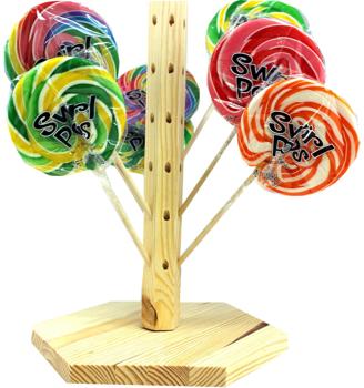 Albert Swirl Twirl Whirly Pops W/ Wooden Display Tree 3oz X 48 Units
