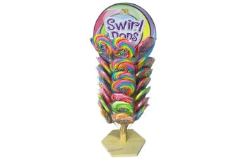 Albert Swirl Twirl Whirly Pops W/ Wooden Display Tree 3oz X 48 Units