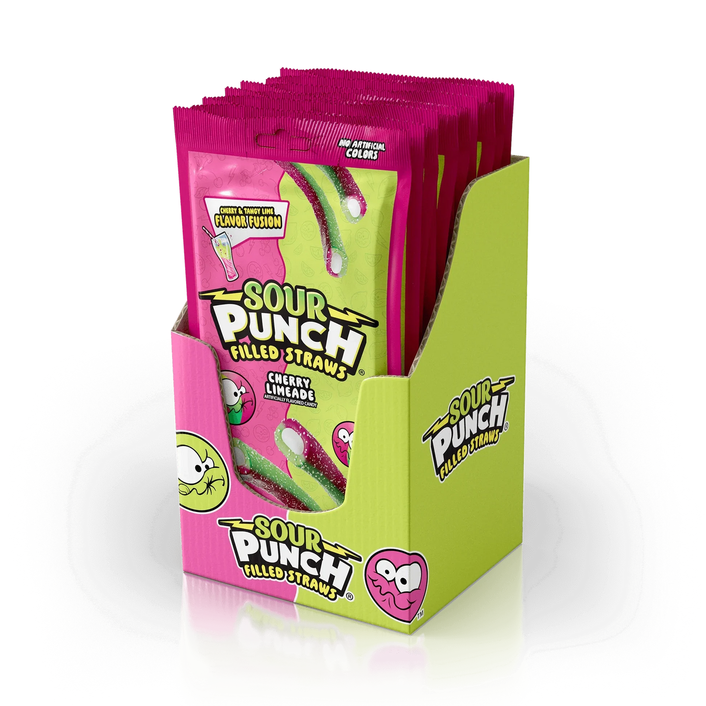 Sour Punch Filled Straws Cherry Limeade Peg Bag 5oz X 12 Units