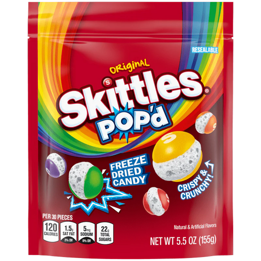 Skittles Pop'd Original Freeze Dried Candy 5.5oz X 8 Units