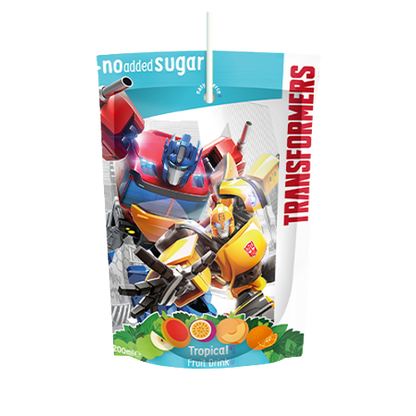 Transformers Tropical Fruit Pouch drink 200ml X 10 Units
