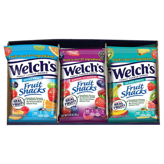 Welch's Variety Fruit Snacks 2.25oz X 16 Units