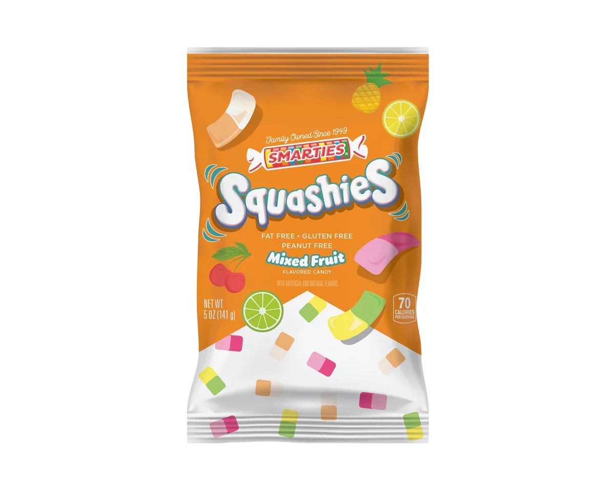 Smarties - Squashies Mixed Fruits Peg Bag 5oz X 12 Units