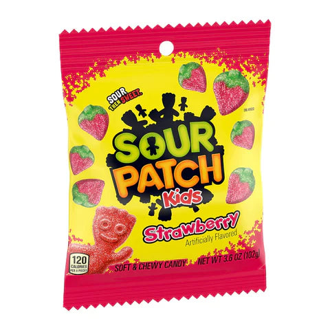 Sour Patch Kids Strawberry Peg Bag 3.6oz X 12 Units