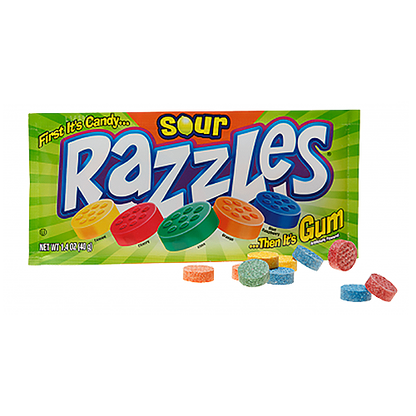 RAZZLES SOUR POUCH  UNPACKED 