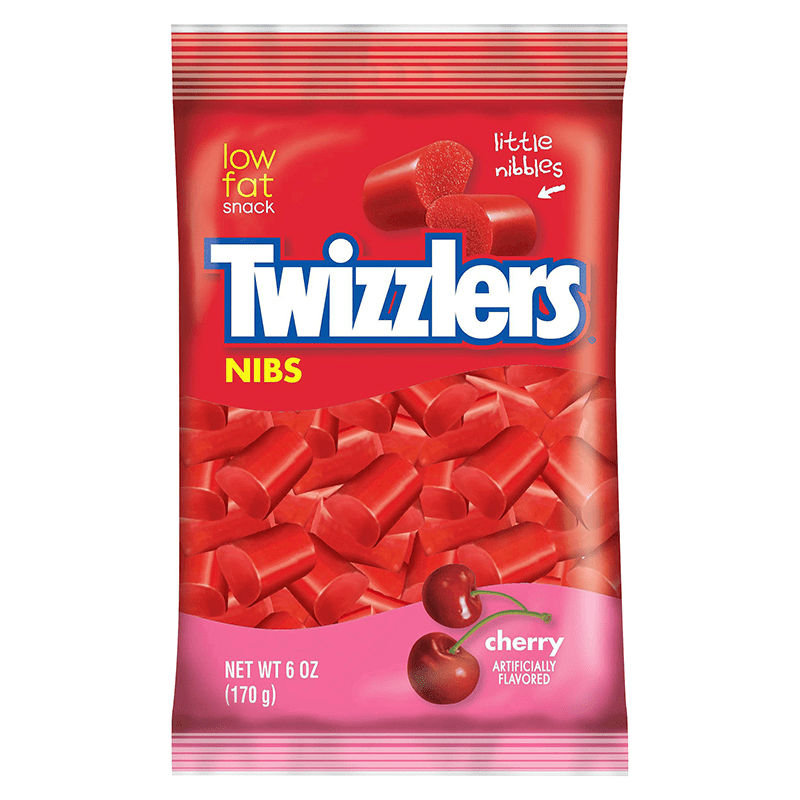 Twizzlers Cherry Nibs Peg Bags 6oz X 12 Units - CandyStation
