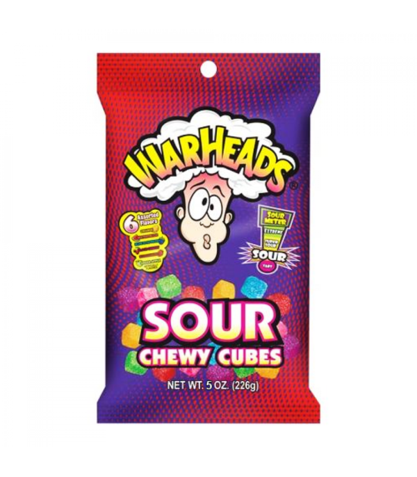 WARHEADS SOUR CHEWY CUBES PEG BAG 
