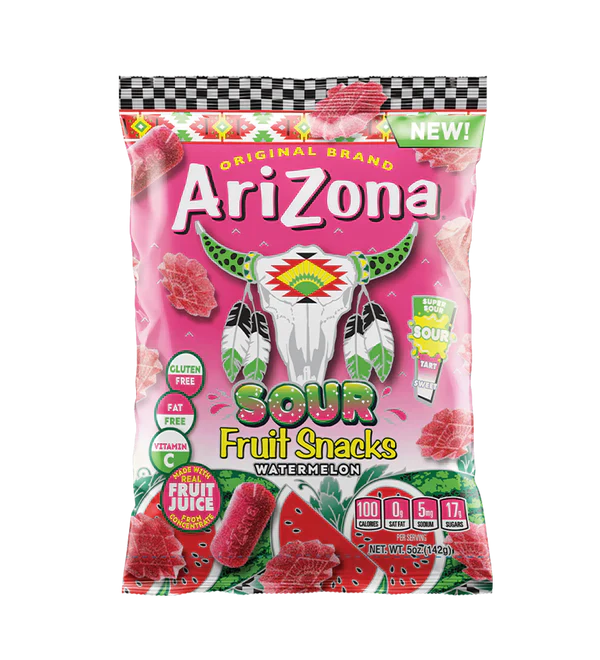 Arizona Sour Watermelon Fruit Snacks 5oz X 12 Units